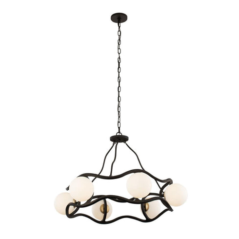 Varaluz Black Betty 6 Light Chandelier Carbo French Model: 374C06CBFG