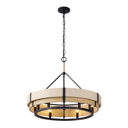 Varaluz Blonde Moment 6 Light Pendant Matte Blac Model: 389P06MBHN