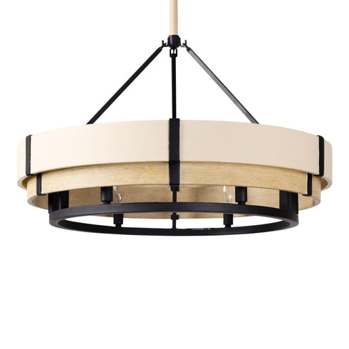 Varaluz Blonde Moment 6 Light Pendant Matte Blac Model: 389P06MBHN