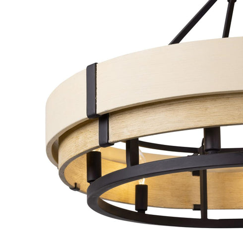 Varaluz Blonde Moment 6 Light Pendant Matte Blac Model: 389P06MBHN