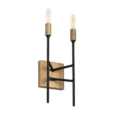 Varaluz Bodie 2 Light Ada Sconce Havana Gol Carbon Model: 314W02HGCB