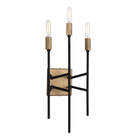 Varaluz Bodie 3 Light Ada Sconce Havana Gol Carbon Model: 314W03HGCB