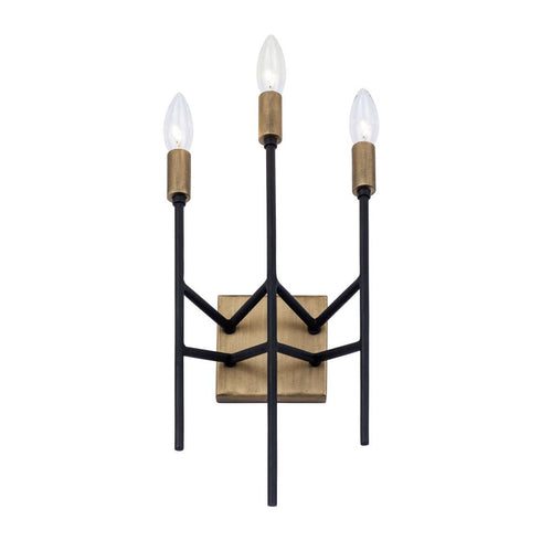 Varaluz Bodie 3 Light Ada Sconce Havana Gol Carbon Model: 314W03HGCB