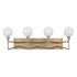 Varaluz Bodie 4 Light Bath With Glossy Opal White Glass in Havana Gold Model: 314B04HG