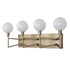 Varaluz Bodie 4 Light Bath With Glossy Opal White Glass in Havana Gold Model: 314B04HG