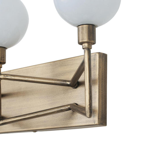 Varaluz Bodie 4 Light Bath With Glossy Opal White Glass in Havana Gold Model: 314B04HG