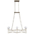 Varaluz Bodie 6 Light Linear Pendant With Glossy Opal White Glass in Havana Gold Model: 314N06HG