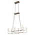 Varaluz Bodie 6 Light Linear Pendant With Glossy Opal White Glass in Havana Gold Model: 314N06HG