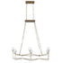 Varaluz Bodie 6 Light Linear Pendant With Glossy Opal White Glass in Havana Gold Model: 314N06HG