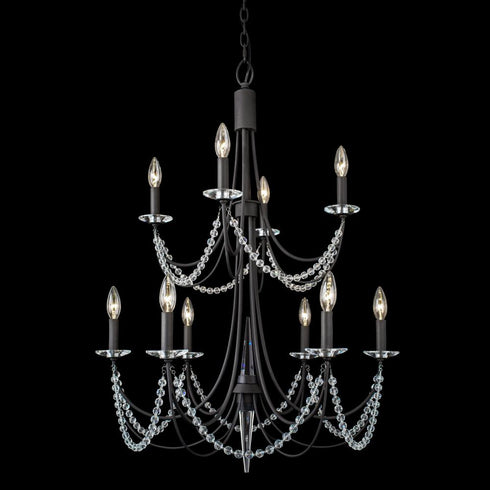 Varaluz Brentwood 10 Light 2 Tier Chandelier Carbon Model: 350C10CB