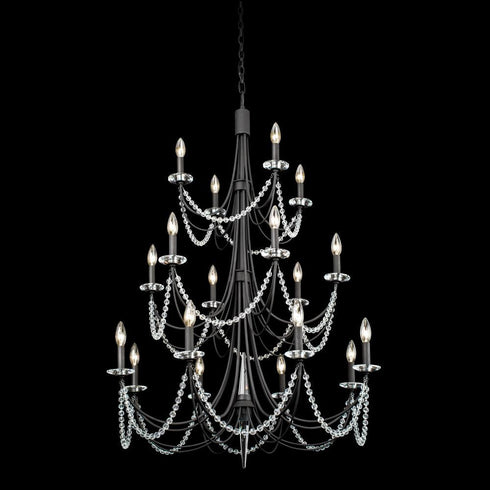 Varaluz Brentwood 18 Light 3 Tier Chandelier Carbon Model: 350C18CB