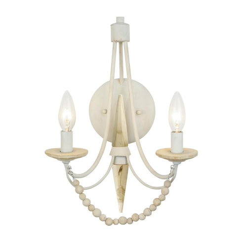 Varaluz Brentwood 2 Light Wall Sconce Country White Model: 350W02CW