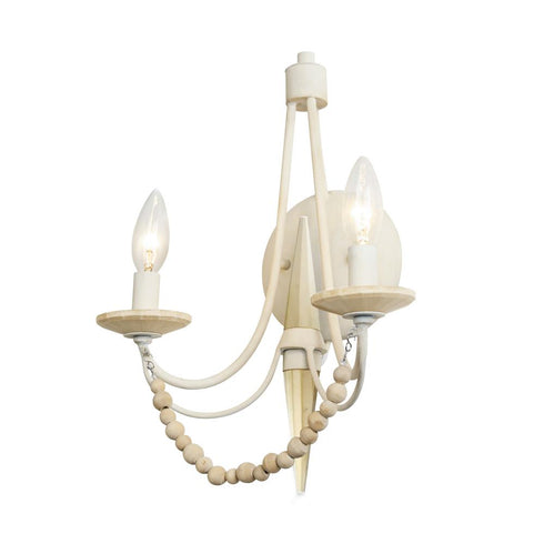 Varaluz Brentwood 2 Light Wall Sconce Country White Model: 350W02CW