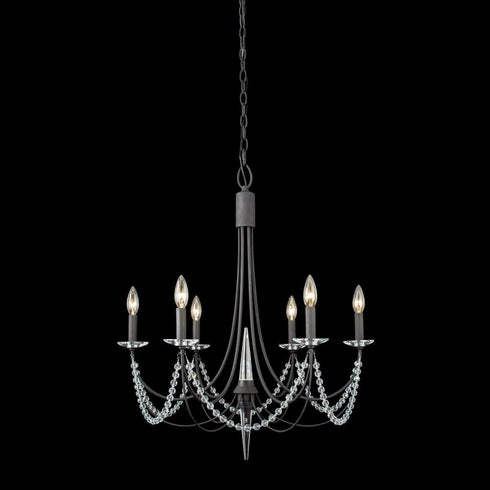 Varaluz Brentwood 6 Light Chandelier Carbon Black Model: 350C06CB