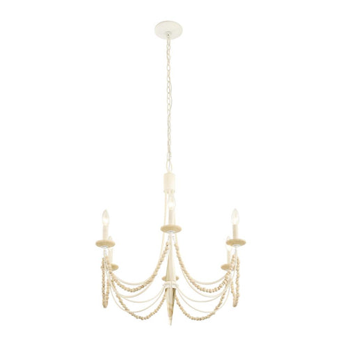 Varaluz Brentwood 6 Light Chandelier Country White Model: 350C06CW