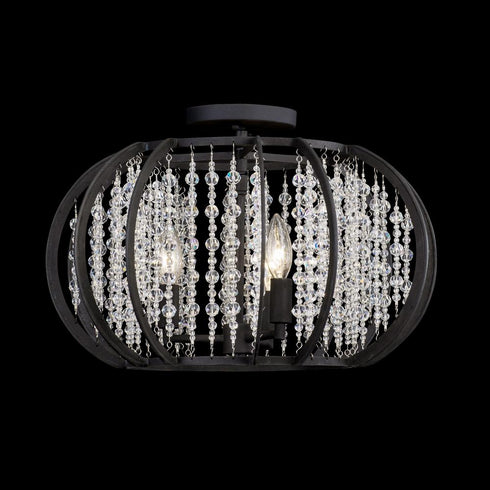 Varaluz Caesar 3 Light Semi Flush Carbon Model: 367S03CB