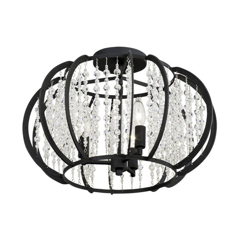 Varaluz Caesar 3 Light Semi Flush Carbon Model: 367S03CB