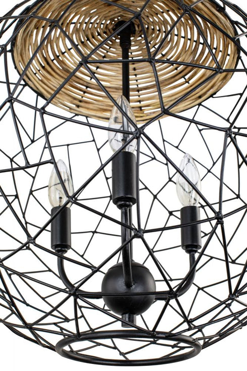 Varaluz Cayman 3 Light Orb Pendant Black Model: 362P03BL