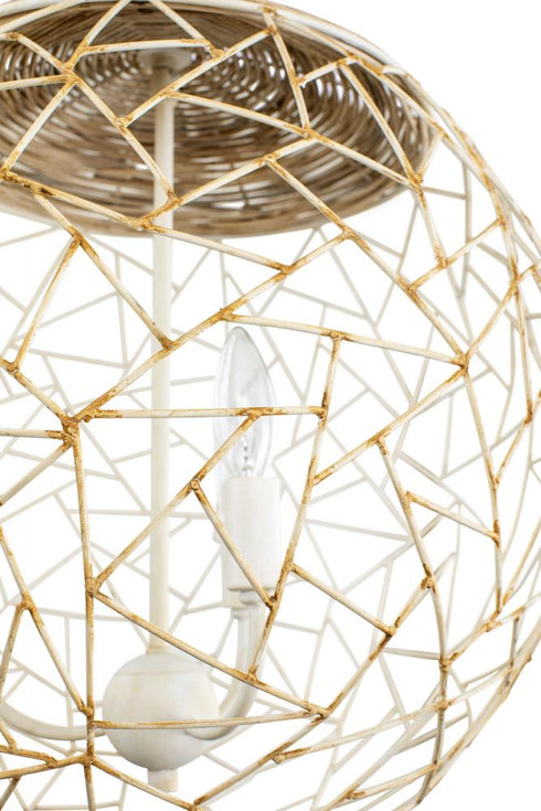 Varaluz Cayman 3 Light Orb Pendant Country White Model: 362P03CW