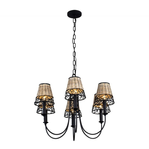 Varaluz Cayman 6 Light Chandelier Black Model: 362C06BL