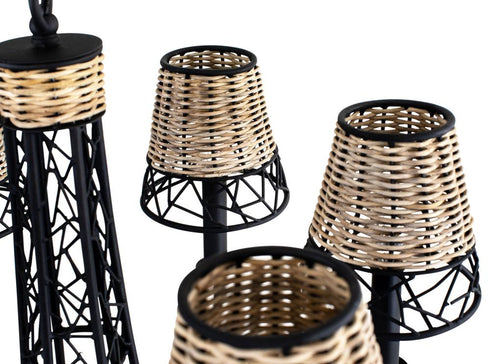 Varaluz Cayman 6 Light Chandelier Black Model: 362C06BL