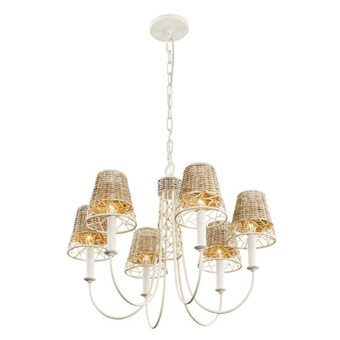 Varaluz Cayman 6 Light Chandelier Country White Model: 362C06CW