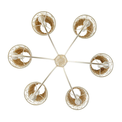 Varaluz Cayman 6 Light Chandelier Country White Model: 362C06CW