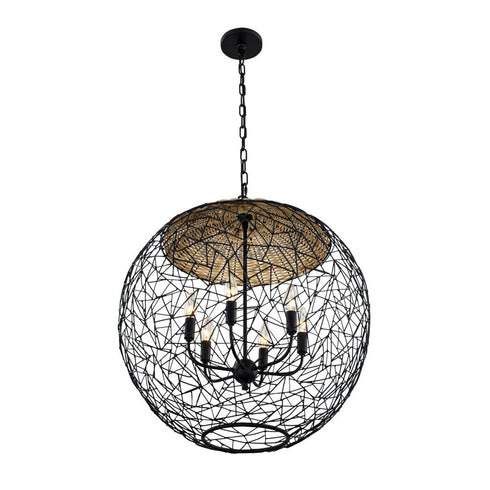 Varaluz Cayman 6 Light Orb Pendant Black Model: 362P06BL