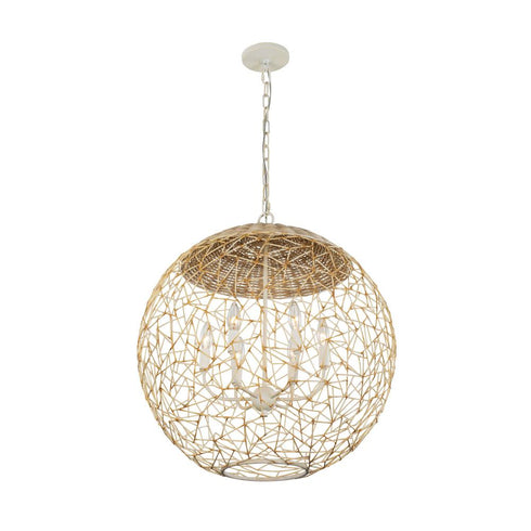 Varaluz Cayman 6 Light Orb Pendant Country White Model: 362P06CW