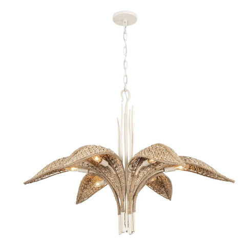 Varaluz Century Palm 6 Light Chandelier in Country White Model: 519C06CW