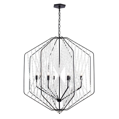 Varaluz Chelsea 8 Light Pendant Carbon Model: 321P08CB
