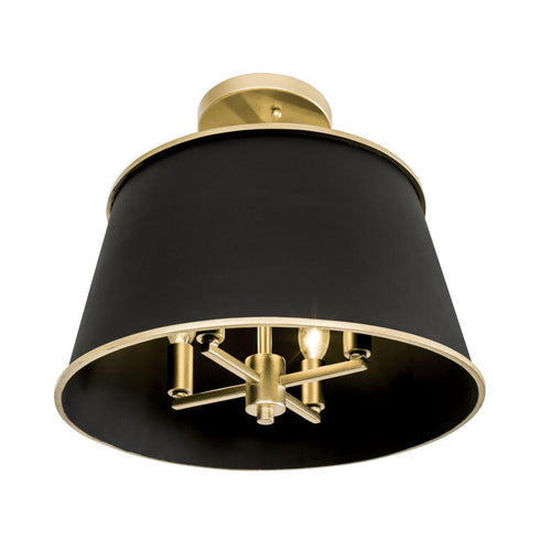 Varaluz Coco 4 Light Semi Flush Matte Blac French Model: 364S04MBFG