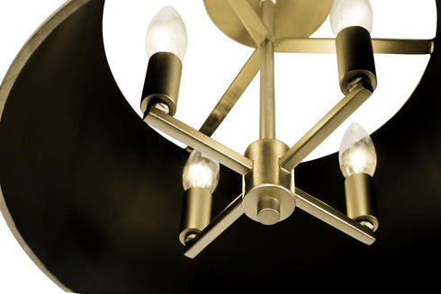Varaluz Coco 4 Light Semi Flush Matte Blac French Model: 364S04MBFG