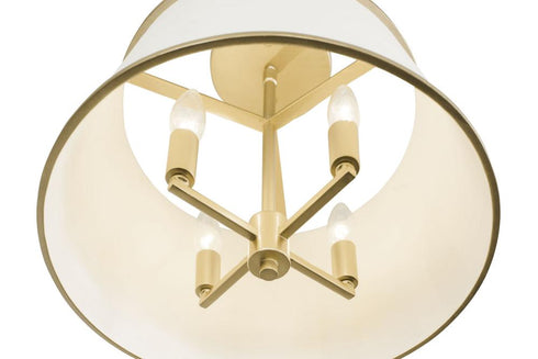 Varaluz Coco 4 Light Semi Flush Matte Whit French Model: 364S04MWFG