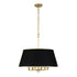 Varaluz Coco 6 Light Pendant Matte Blac French Gold Model: 364P06MBFG