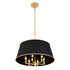 Varaluz Coco 6 Light Pendant Matte Blac French Gold Model: 364P06MBFG