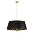 Varaluz Coco 8 Light Pendant Matte Blac French Gold Model: 364P08MBFG