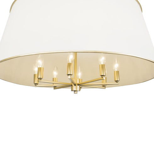 Varaluz Coco 8 Light Pendant Matte Whit French Gold Model: 364P08MWFG