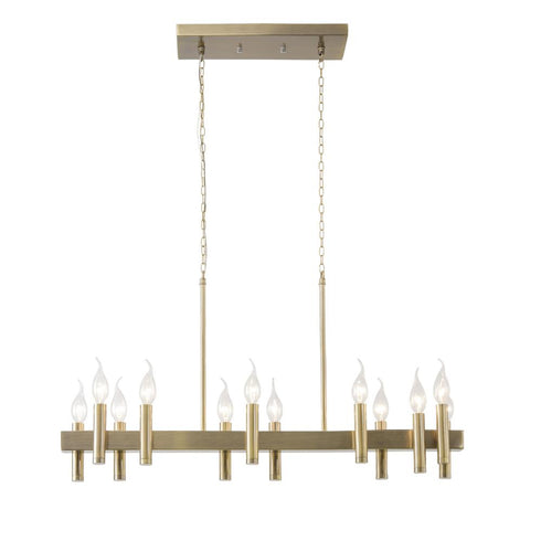 Varaluz Collette 12 Light Linear Pendant in Antique Brass Model: 357N12BB