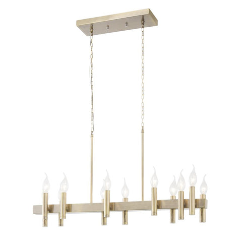 Varaluz Collette 12 Light Linear Pendant in Antique Brass Model: 357N12BB