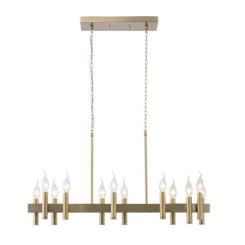 Varaluz Collette 12 Light Linear Pendant in Antique Brass Model: 357N12BB