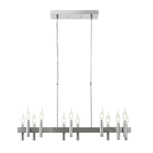 Varaluz Collette 12 Light Linear Pendant in Satin Nickel Model: 357N12SN