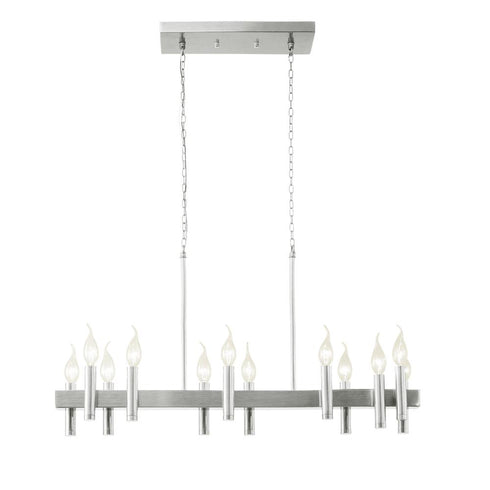 Varaluz Collette 12 Light Linear Pendant in Satin Nickel Model: 357N12SN
