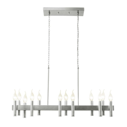 Varaluz Collette 12 Light Linear Pendant in Satin Nickel Model: 357N12SN