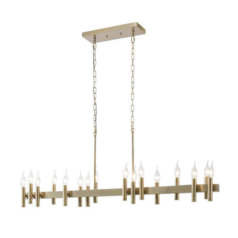 Varaluz Collette 16 Light Linear Pendant in Antique Brass Model: 357N16BB