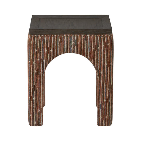Varaluz Continental Side Table Dark Brown Oa Geo in Dark Brown Oak/Geo Finish Model: 506TA16B