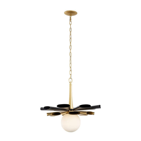Varaluz Daphne 1 Light Large Pendant Matte Blac Model: 372P01LMBFG