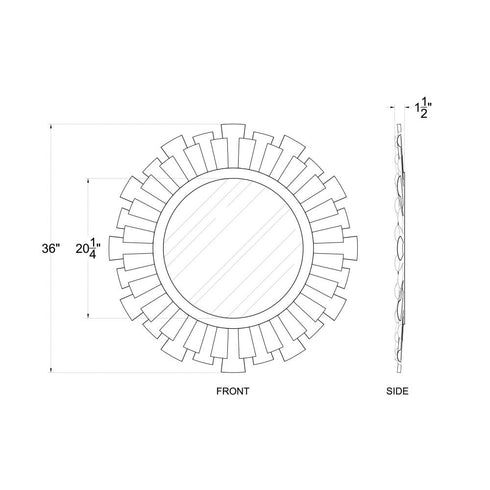 Varaluz Daphne 36 In Wall Mirror Matte Blac French Model: 372MI36MBFG