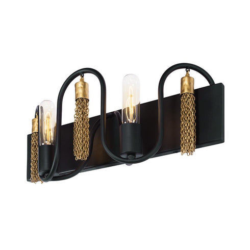 Varaluz Darden 2 Light Bath Matte Blac Antique Gold Model: 354B02MBAG
