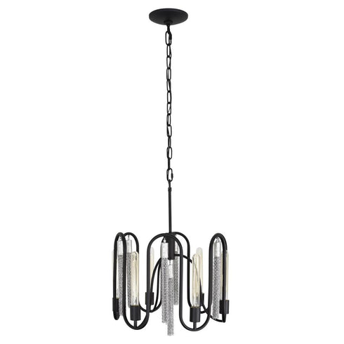 Varaluz Darden 6 Light Pendant Matte Blac Painted Model: 354P06MBCH